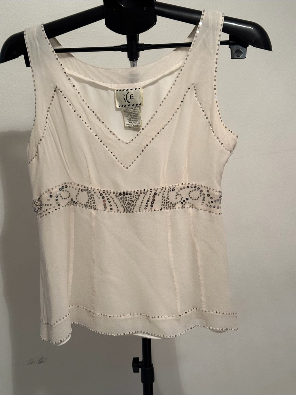 Ice Cream Beaded Ivory Camisole